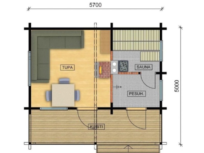 Баня из бруса 5,7×5 Баня из бруса 5,7×5
