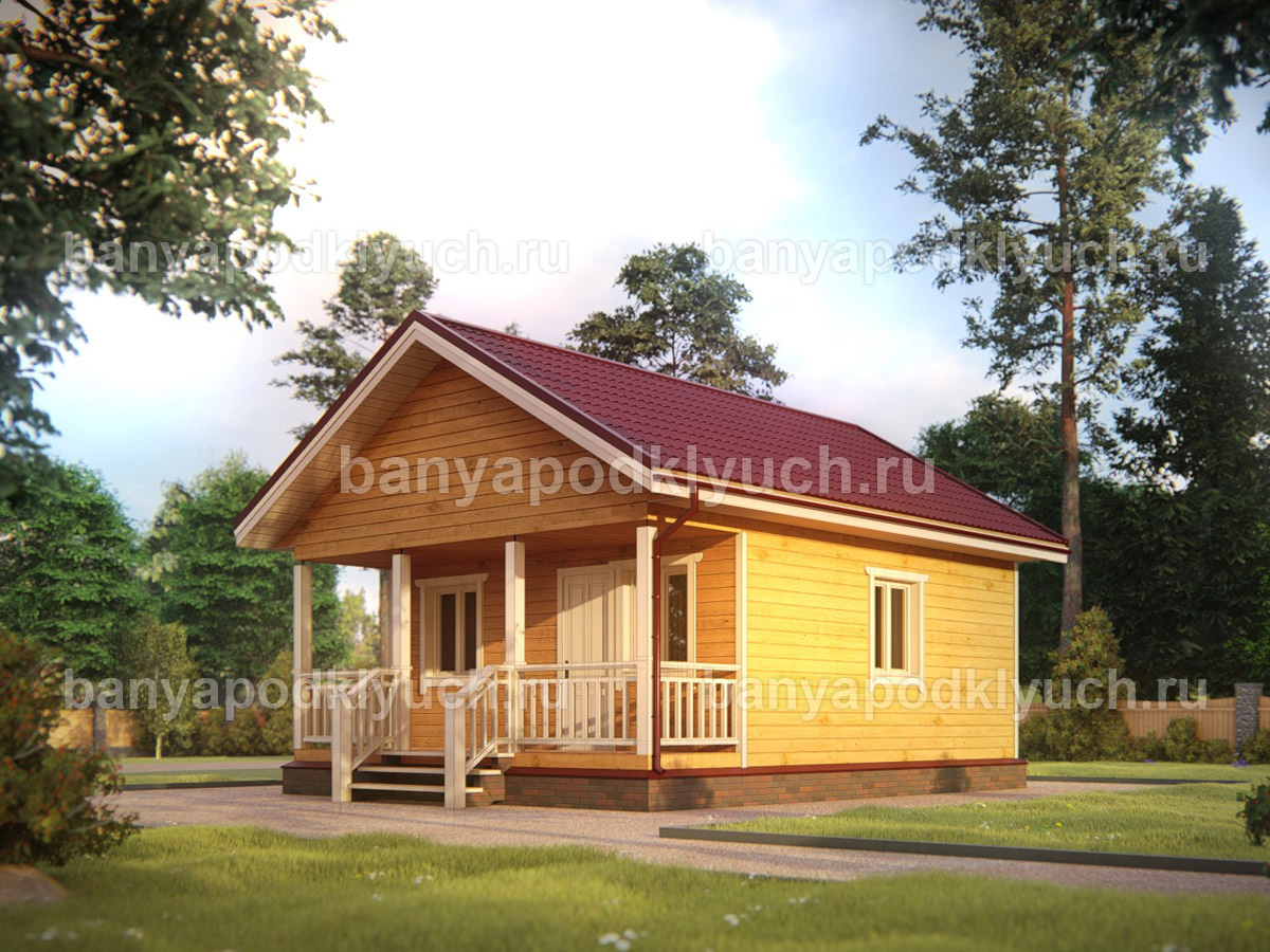 Баня из бруса 7.5x6 м Баня из бруса 7.5x6 м