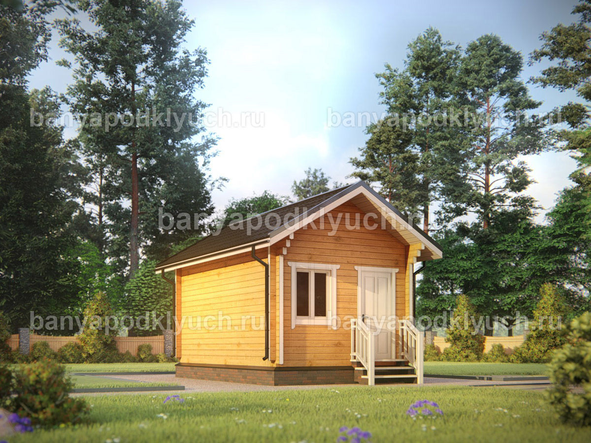Баня из бруса 5,7x3,7 м Баня из бруса 5,7x3,7 м