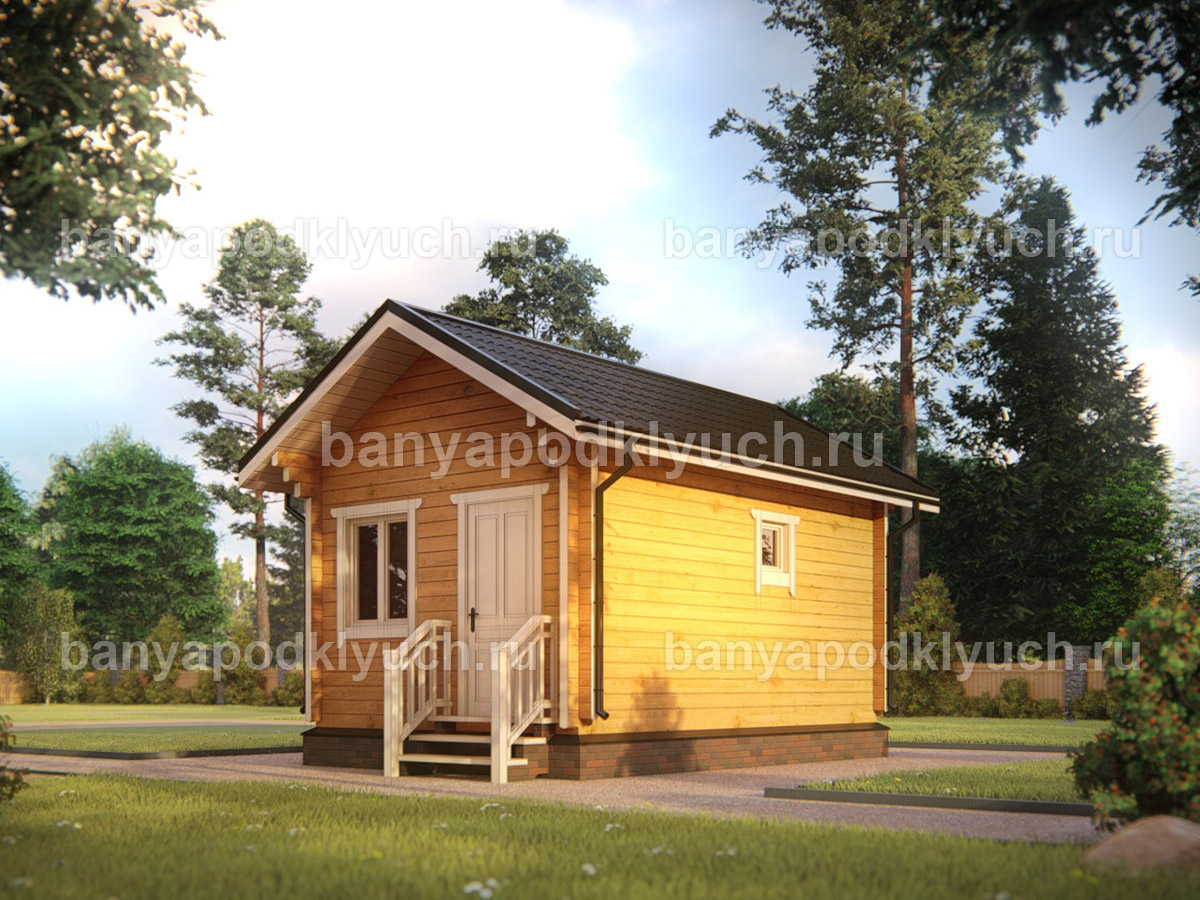 Баня из бруса 5,7x3,7 м Баня из бруса 5,7x3,7 м