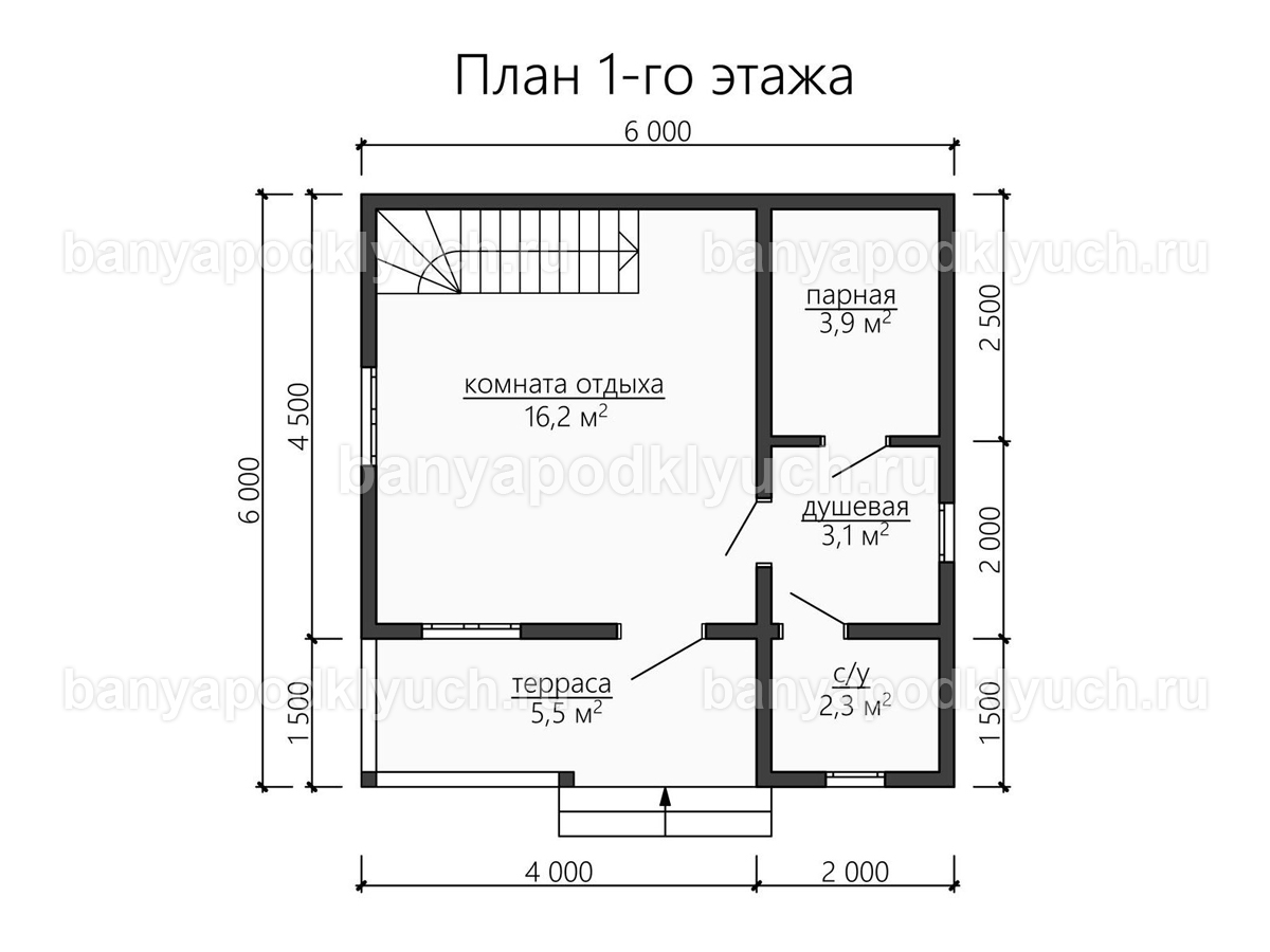 Баня из бруса 6x6 м Баня из бруса 6x6 м
