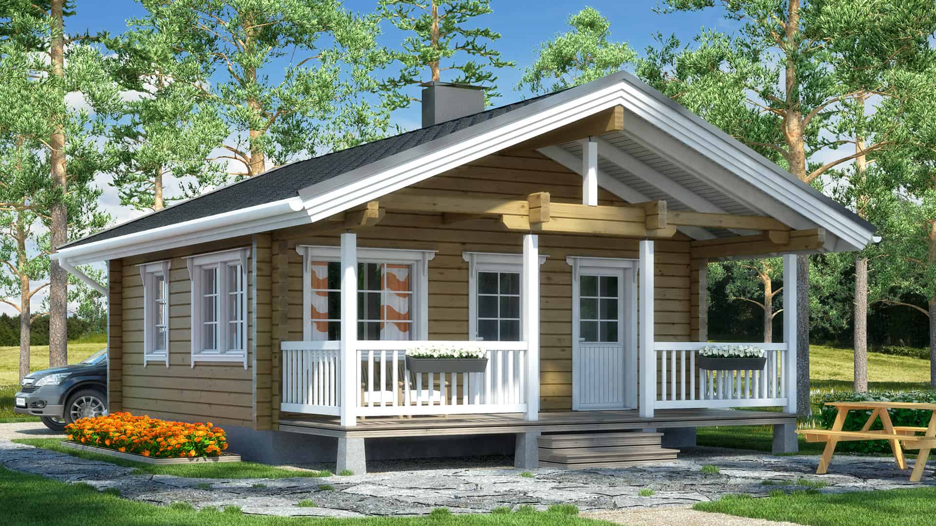 Дом из бруса 6×8 м Дом из бруса 6×8 м