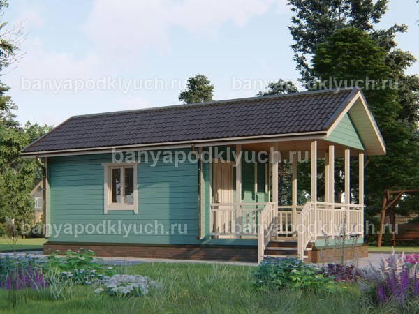 Каркасная баня 5,7 на 3,7 м